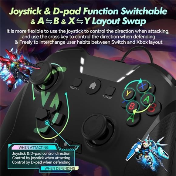 Wired Controller , 10ft USB PC Controller Gaming Controller Gamepad Joystick - Picture 13 of 14